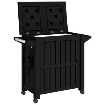 3-in-1 Serving Cart - Black Polypropylene for Outdoor Gatherings