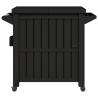 3-in-1 Serving Cart - Black Polypropylene for Outdoor Gatherings