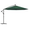 Cantilever Umbrella with LED Lights - 350 cm Green