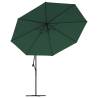 Cantilever Umbrella with LED Lights - 350 cm Green