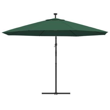 Cantilever Umbrella with LED Lights - 350 cm Green