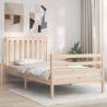 Bed Frame with Headboard 100x200 cm Solid Wood Colour natural Size 100 x 200 cm 