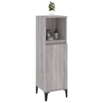 Bathroom Cabinet Grey Sonoma - 30x30x100 cm - Hipomarket