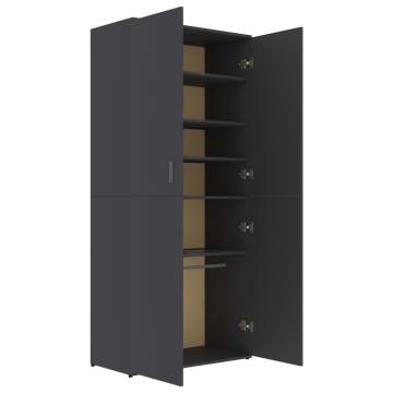 Elegant Grey Shoe Cabinet - 80x39x178 cm | Hipomarket