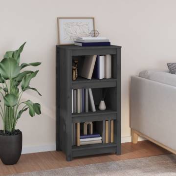 Book Cabinet Grey 50x35x97 cm - Solid Pine Wood Storage