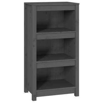 Book Cabinet Grey 50x35x97 cm - Solid Pine Wood Storage