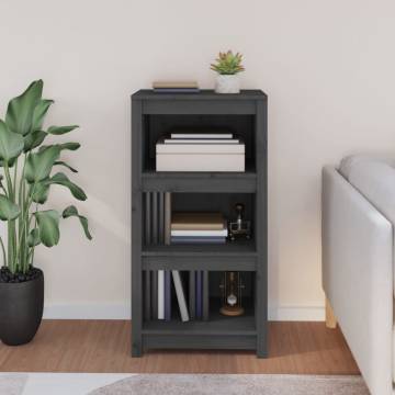 Book Cabinet Grey 50x35x97 cm - Solid Pine Wood Storage