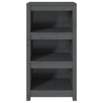 Book Cabinet Grey 50x35x97 cm - Solid Pine Wood Storage