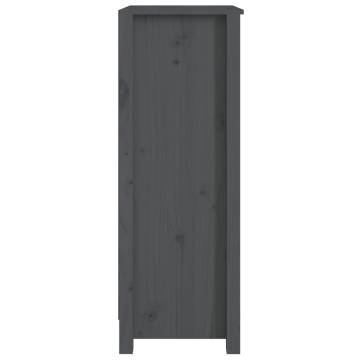 Book Cabinet Grey 50x35x97 cm - Solid Pine Wood Storage