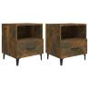 Elegant Smoked Oak Bedside Cabinets - 2 pcs | HipoMarket