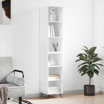 Elegant Highboard High Gloss White - 34.5x32.5x180 cm