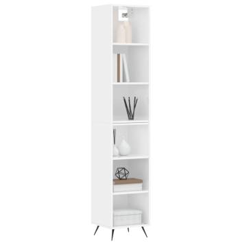 Elegant Highboard High Gloss White - 34.5x32.5x180 cm