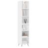 Elegant Highboard High Gloss White - 34.5x32.5x180 cm