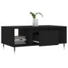 Elegant Black Coffee Table 90x50 cm | Engineered Wood