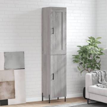 Highboard Grey Sonoma - Stylish Engineered Wood Storage Unit