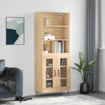 Stylish Highboard Sonoma Oak - 69.5x34x180 cm | HipoMarket