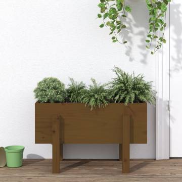 Garden Planter Honey Brown - Solid Pine Wood 62x30x38 cm