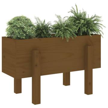 Garden Planter Honey Brown - Solid Pine Wood 62x30x38 cm