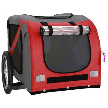 Pet Bike Trailer - Red & Grey Oxford Fabric | Hipomarket