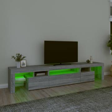 TV Cabinet with LED Lights Grey Sonoma - Modern & Stylish