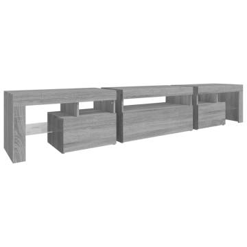 TV Cabinet with LED Lights Grey Sonoma - Modern & Stylish