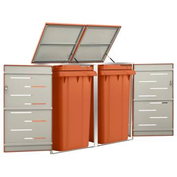 Double Wheelie Bin Shed - Sturdy Stainless Steel Storage