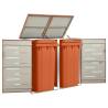 Double Wheelie Bin Shed 138x77.5x112.5 cm Stainless Steel Colour orange Size 2 bins Number of bins 1 