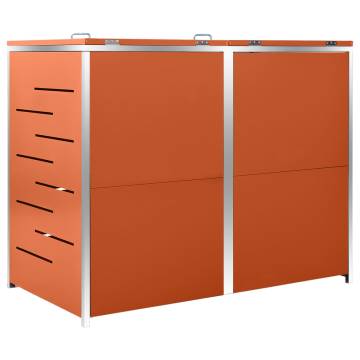 Double Wheelie Bin Shed - Sturdy Stainless Steel Storage