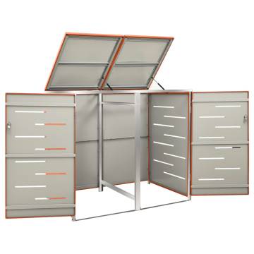 Double Wheelie Bin Shed - Sturdy Stainless Steel Storage