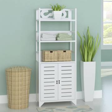 Display Cabinet White 46x24x140 cm | Solid Wood Paulownia