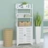 Display Cabinet White 46x24x140 cm Solid Wood Paulownia Colour white Quantity in Package 1 Number of 