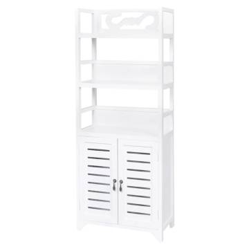 Display Cabinet White 46x24x140 cm | Solid Wood Paulownia