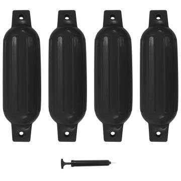 Boat Fender 4 pcs Black 41x11.5 cm PVC | HipoMarket UK