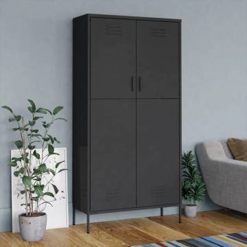 Stylish Anthracite Wardrobe - 90x50x180 cm Steel Storage Solution