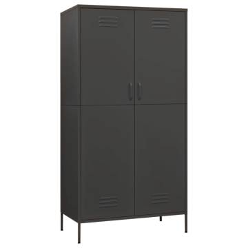 Stylish Anthracite Wardrobe - 90x50x180 cm Steel Storage Solution