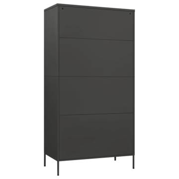 Stylish Anthracite Wardrobe - 90x50x180 cm Steel Storage Solution