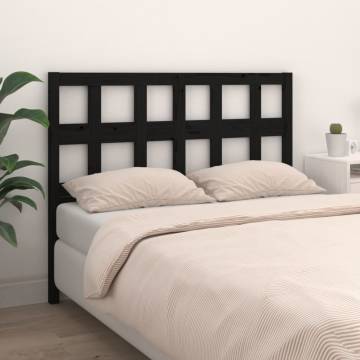 Black Solid Wood Pine Bed Headboard | Stylish & Rustic Design