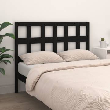 Black Solid Wood Pine Bed Headboard | Stylish & Rustic Design