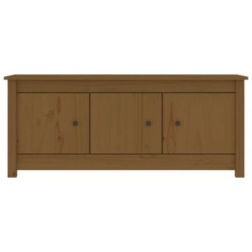 Shoe Cabinet Honey Brown - Solid Pine Wood, 110x38x45.5 cm