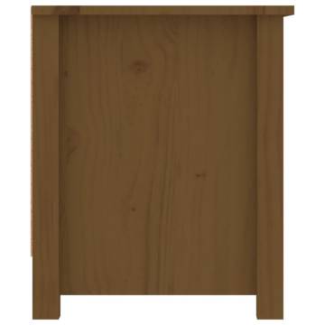 Shoe Cabinet Honey Brown - Solid Pine Wood, 110x38x45.5 cm