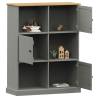 Bookcase VIGO Grey 90x35 cm | Solid Pine Wood Storage