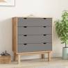 Drawer Cabinet OTTA Brown&Grey 76.5x39.5x90cm Solid Wood Pine Colour brown and grey Quantity in Package 1 