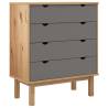 OTTA Brown & Grey Drawer Cabinet | Solid Pine | 76.5x39.5x90cm