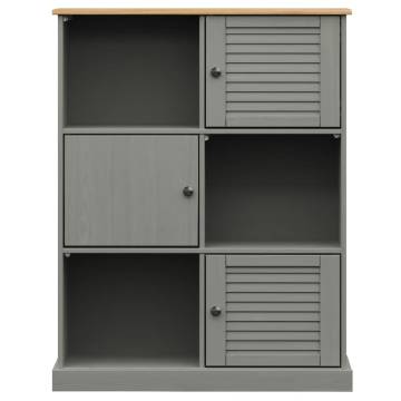 Bookcase VIGO Grey 90x35 cm | Solid Pine Wood Storage