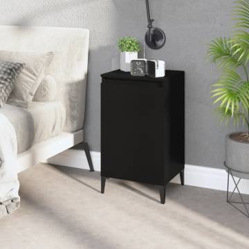 Stylish Black Bedside Cabinet - 40x35x70 cm | Hipo Market