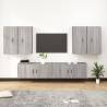 6 Piece Grey Sonoma Engineered Wood TV Cabinet Set