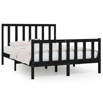 Black Solid Wood Bed Frame 160x200 cm | Hipomarket