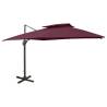 Cantilever Umbrella with Double Top 300x300 cm Bordeaux Red Colour bordeaux red Size 300 x 300 cm Quantity in Package 1 