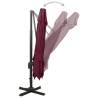 Cantilever Umbrella with Double Top - Bordeaux Red 300x300 cm