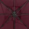 Cantilever Umbrella with Double Top - Bordeaux Red 300x300 cm